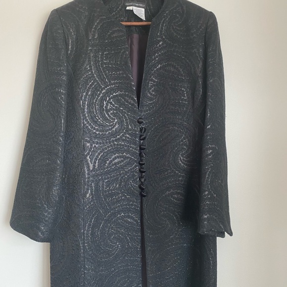 🖤👗Franco Mirabelli shimmery black midi dress and matching jacket size 10. - Picture 2 of 16